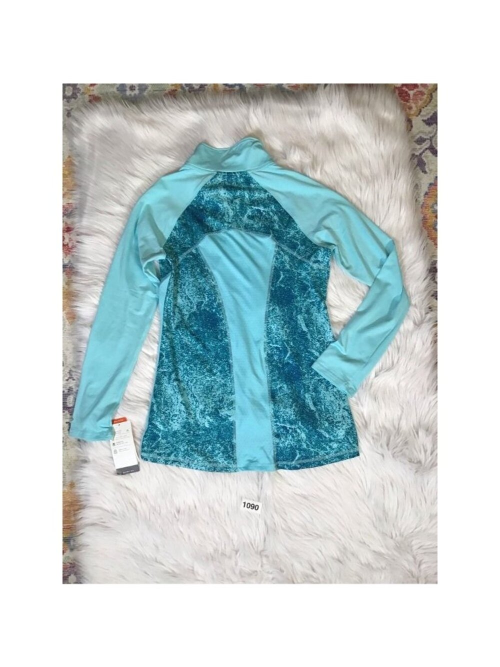 Champion Womens Zip Jacket Pullover Small Blue Snake Long Sleeve Workout NWT - Picture 4 of 4